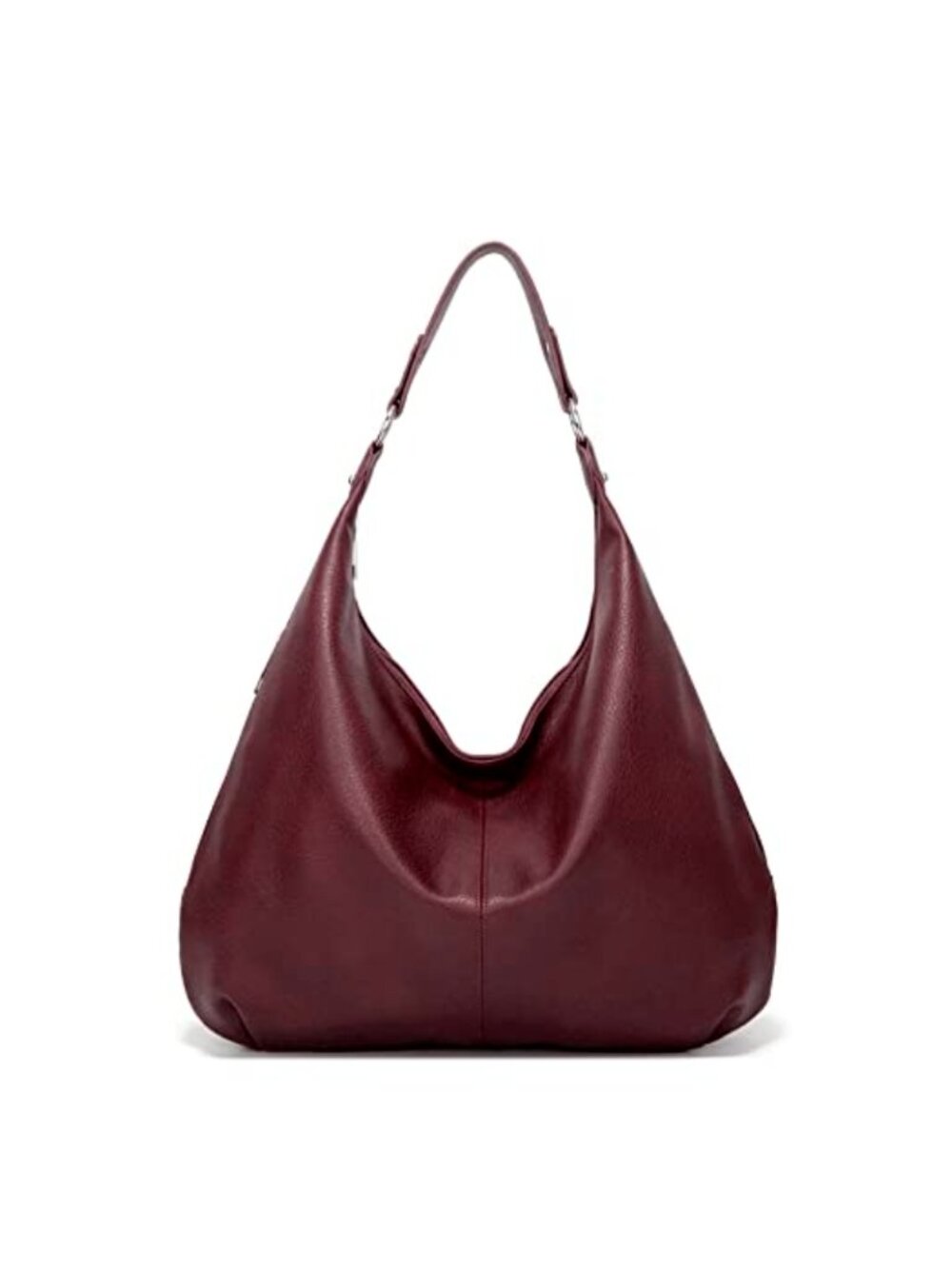 Soft Faux Leather Hobo Shoulder Bag with Zipper - Roomy Vintage Handbag